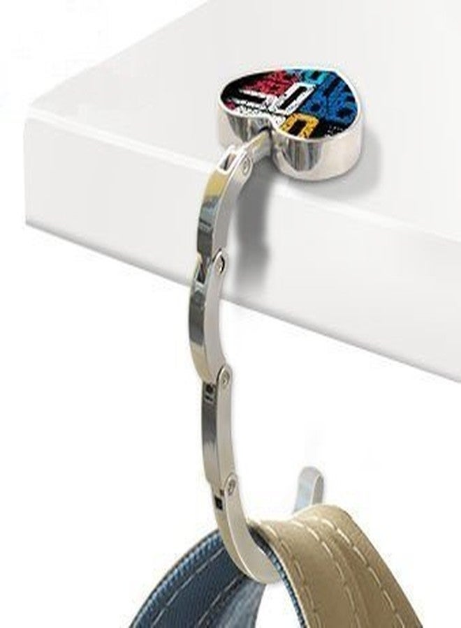 Premsons® Foldable Purse Holder Hook - Handbag Hanger for Table Desk - Bling Rhinestone Bag Holder for Women - Heart Shape - Yellow (Heart Shaped (Yellow) - Image 3